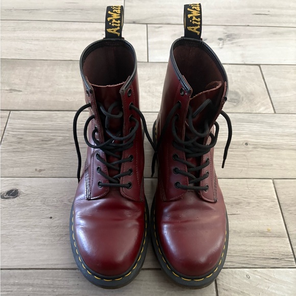 Dr. Martens 1460 Red Leather Boots - Picture 1 of 4